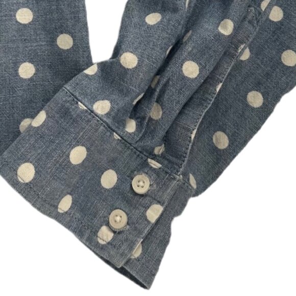 Tommy Hilfiger Long Sleeve Button UP Chambray Blue & Polka Dots XXL - Picture 5 of 7